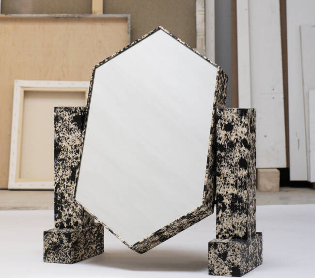 miroir-psyché-motifs-beige-vert-violet-Jonathan-Cohen-ébéniste-Hélène-Rebelo-2