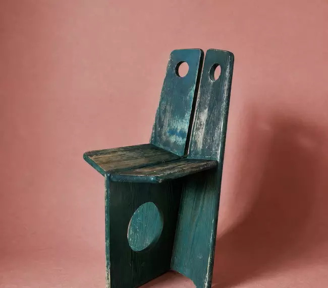 Chaise Gilbert Marklund bois vert vintage collection_Présentation